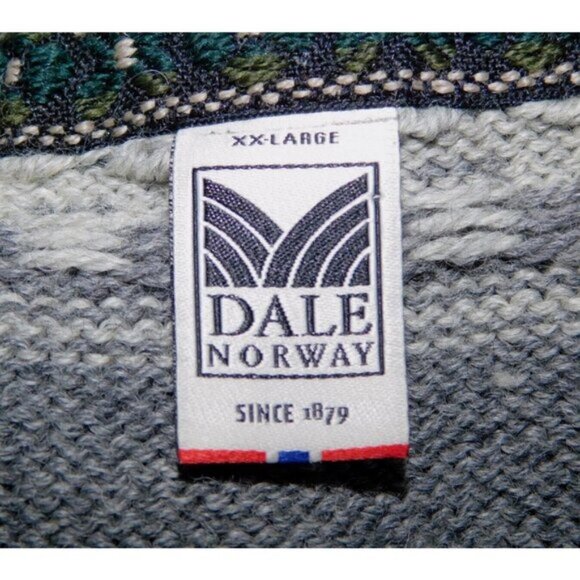 Dale of Norway Gray Wool Fair Isle V neck Ski Sweater XXL 2015 Norwegian Team - Picture 3 of 16